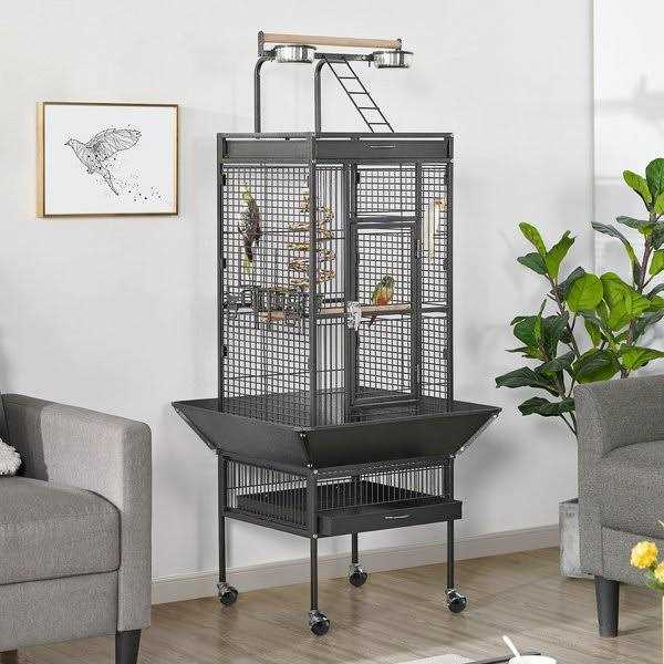 Rolling Bird Cage & Playtop Y250557