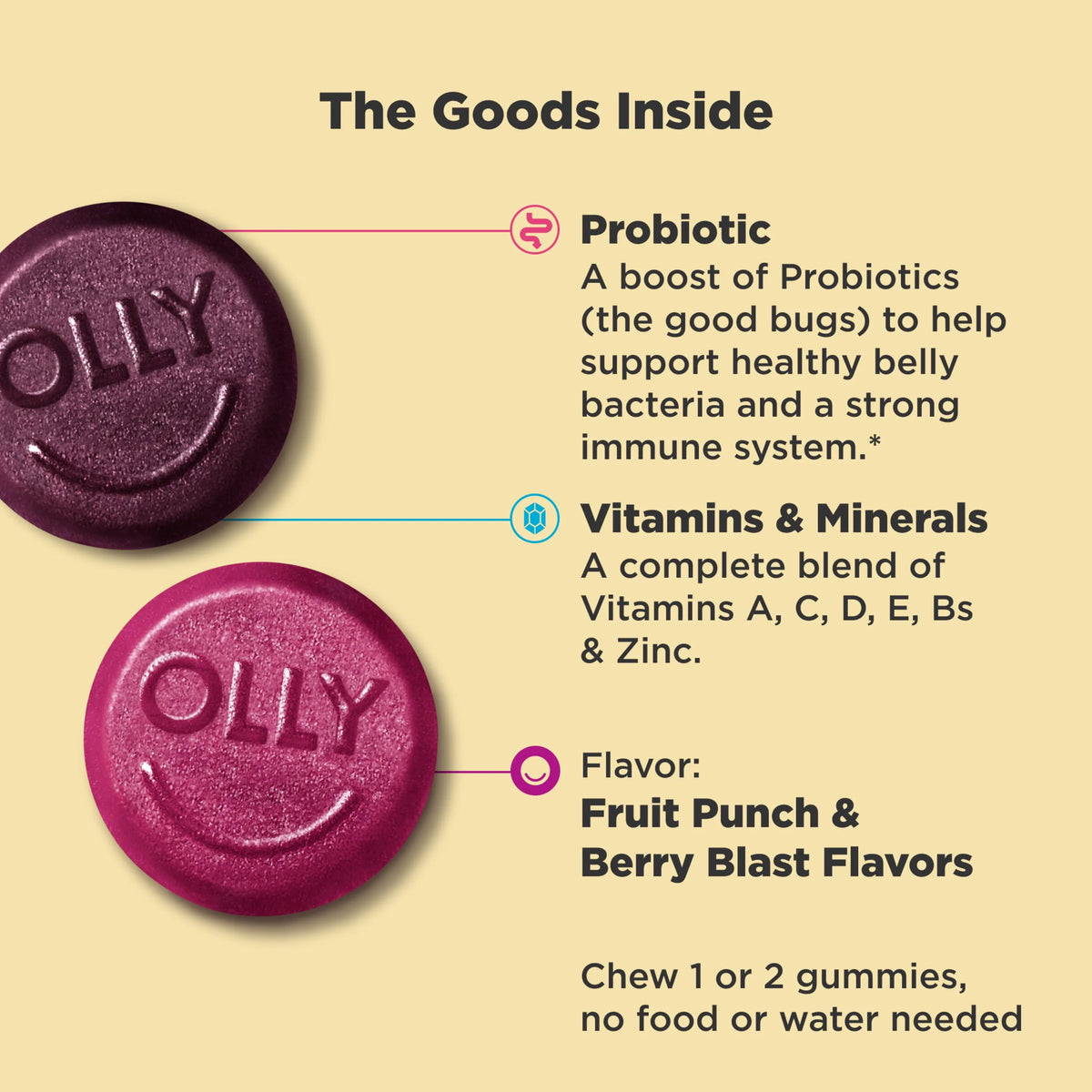 Kids Multivitamin Probiotic Gummy, Berry, 100 Ct W67229