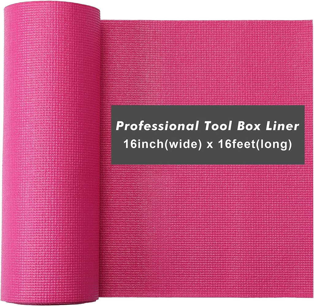 Rosy Pink 16 inch x 16 feet Thick Tool Box Drawer Shelf Liner Pack of 2 K6307