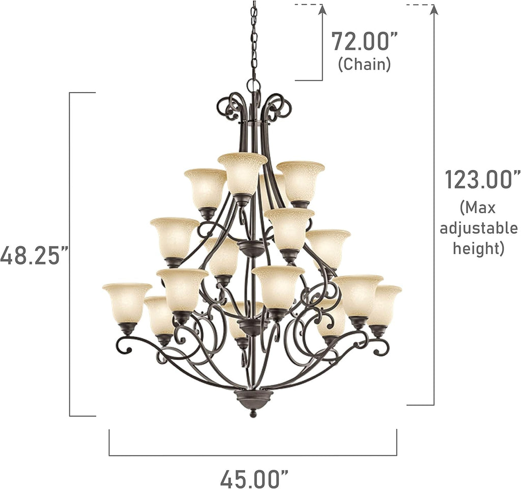 16 Light Multi Tier Chandelier with White Scavo Glass G992