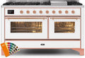 60 Dual Fuel Natural Gas Range with Copper Trim W31389