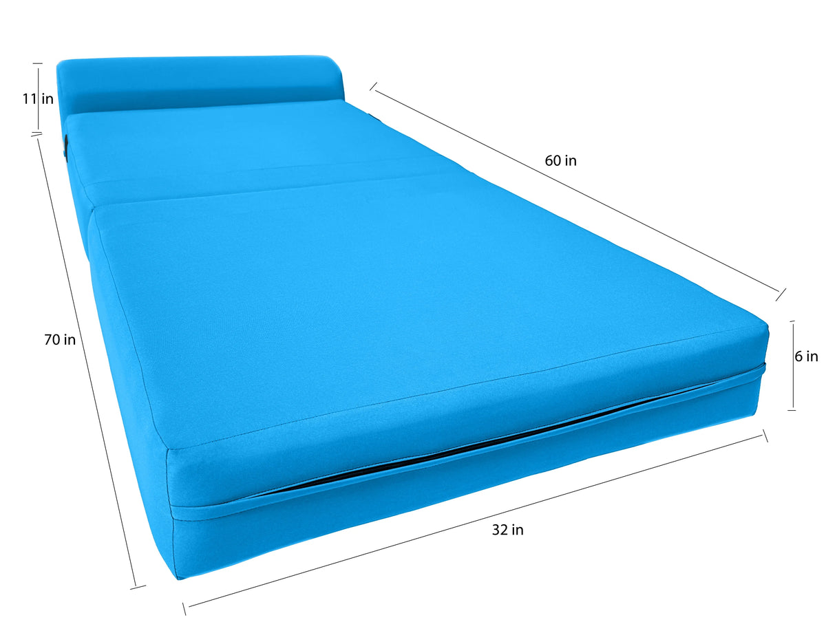 Turquoise Folding Foam Sleeper Chair Z180544