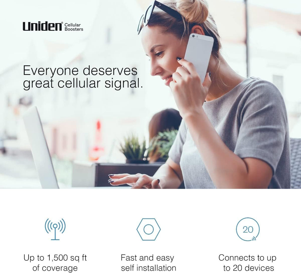 Cell Phone Signal Booster with Omni Whip Antenna, 5G Ready, Up to 1,500 sq ft Z313227
