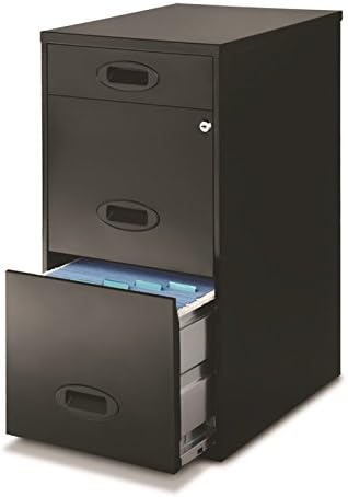 3 Drawer Metal File Cabinet Black O260441