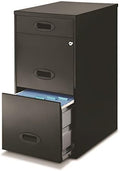3 Drawer Metal File Cabinet Black O260441