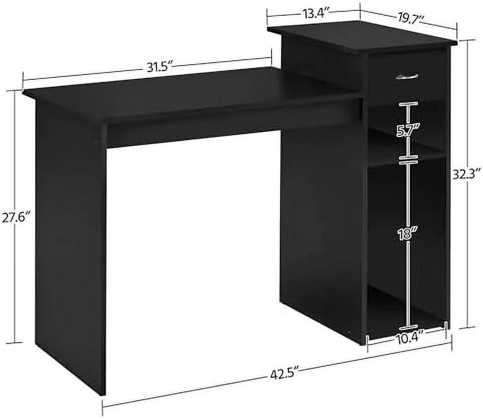 47 inch Computer Desk with Drawers and Printer Shelf X529