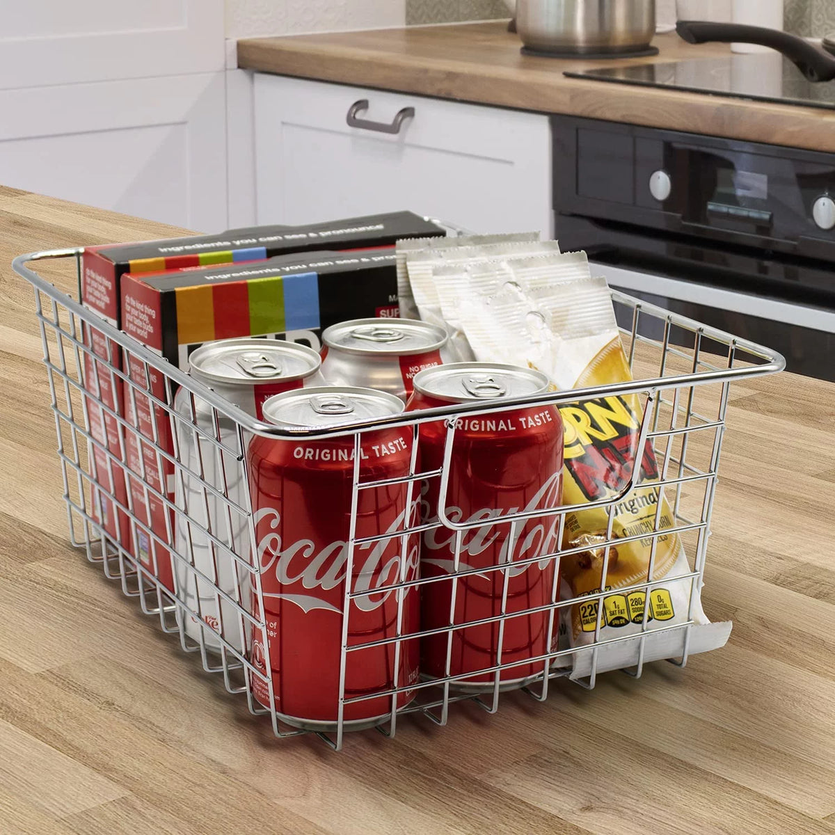 Metal Wire Storage Baskets 4-Pack Silver I953