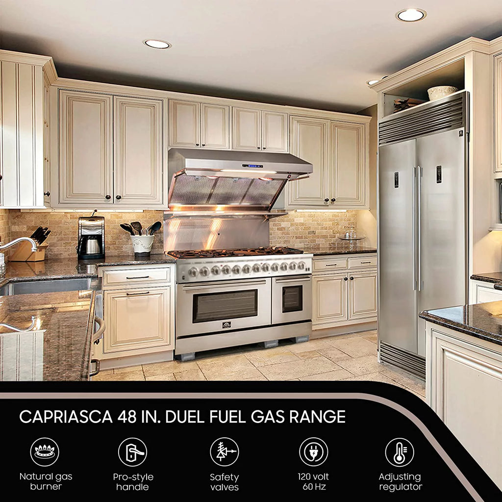 48-inch 8-Gas Burner Freestanding Range with Dual Oven in Stainless Steel C357455
