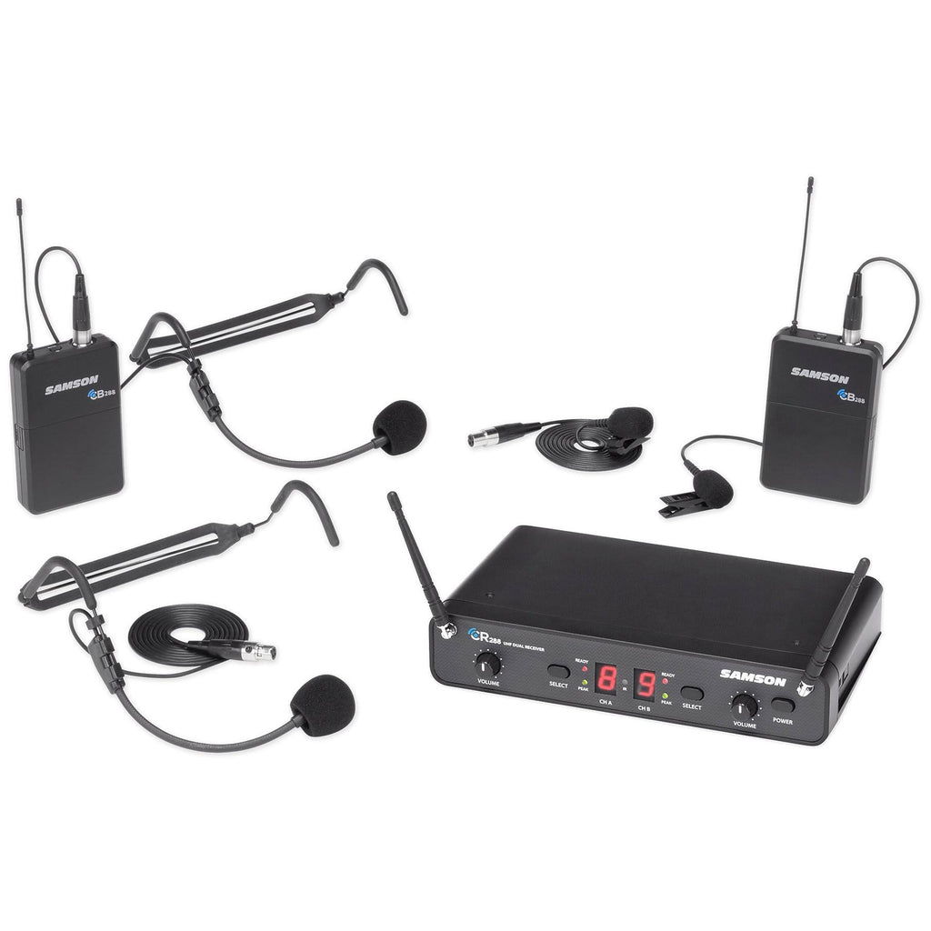 Dual Beltpack UHF Wireless Headset Mics A811179
