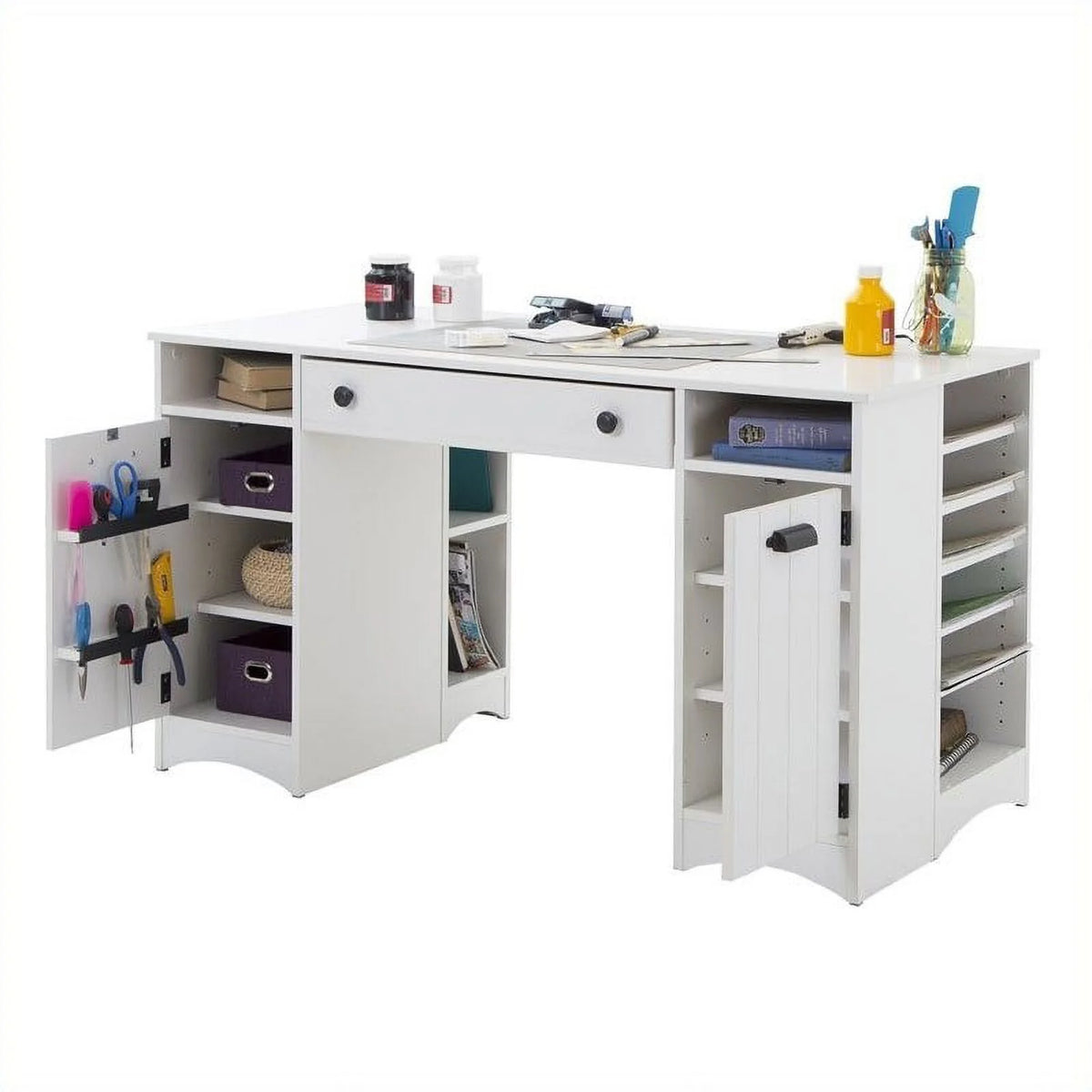Craft Table with Storage Pure White T6420