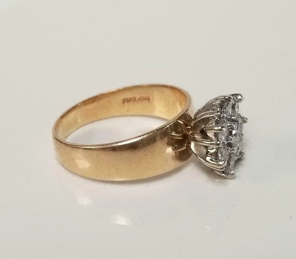 14K Yellow Gold Finish Lab-Created Diamond Engagement Ring F1866