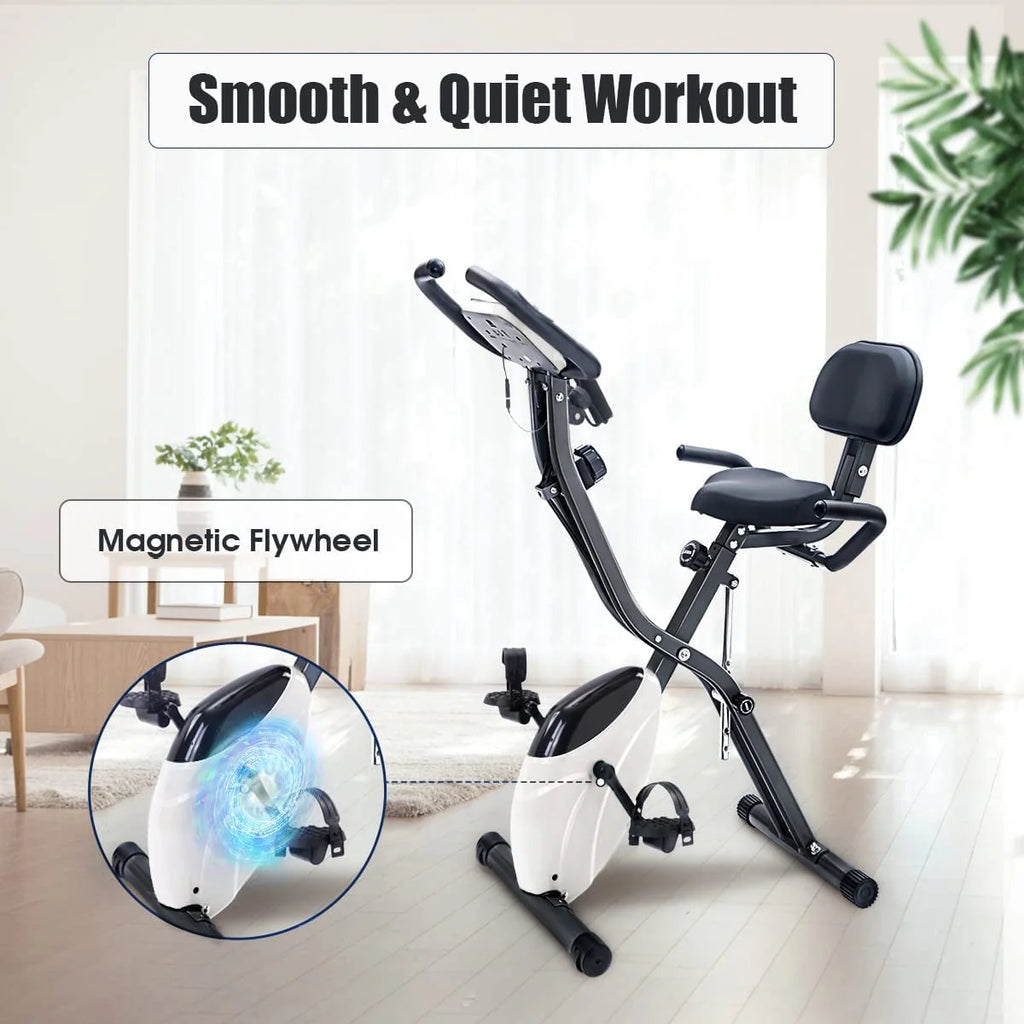 Folding 3-in-1 Recumbent Exercise Bike with Arm Resistance Bands X87597