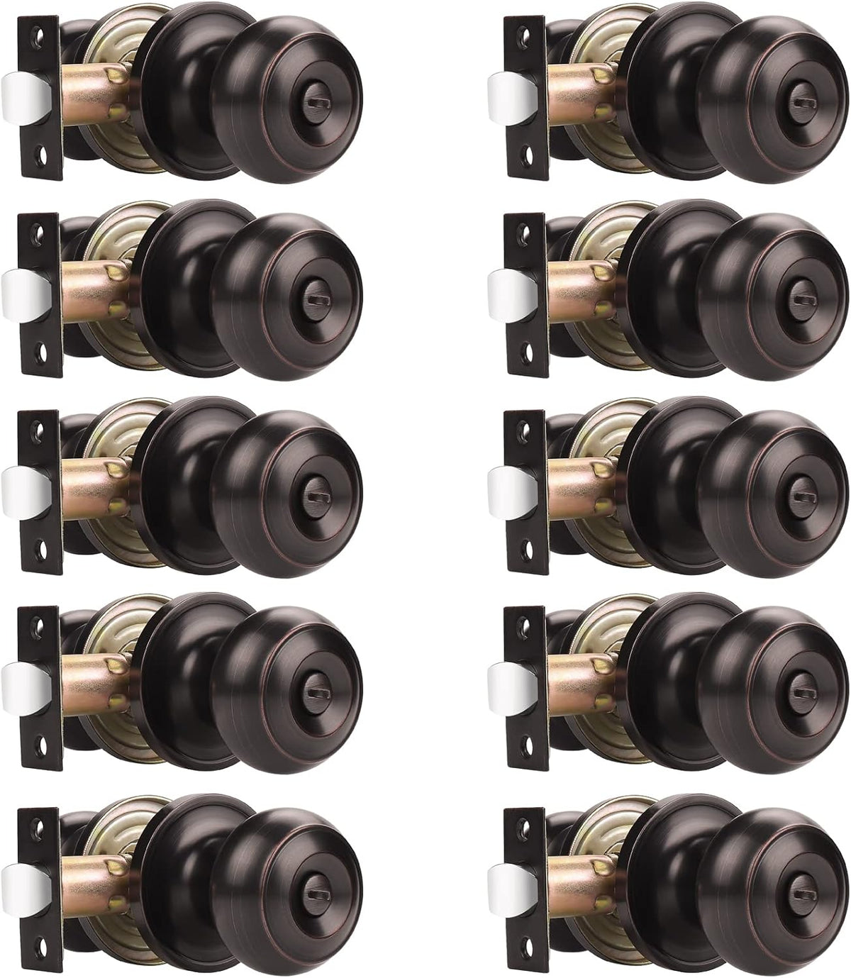 10 Pack Privacy Keyless Doorknobs in Oil Rubbed Bronze U59752