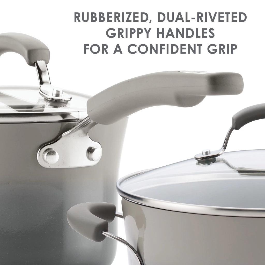 3 Qt Nonstick Porcelain Enamel Covered Multi Pot Set with Steamer I359883