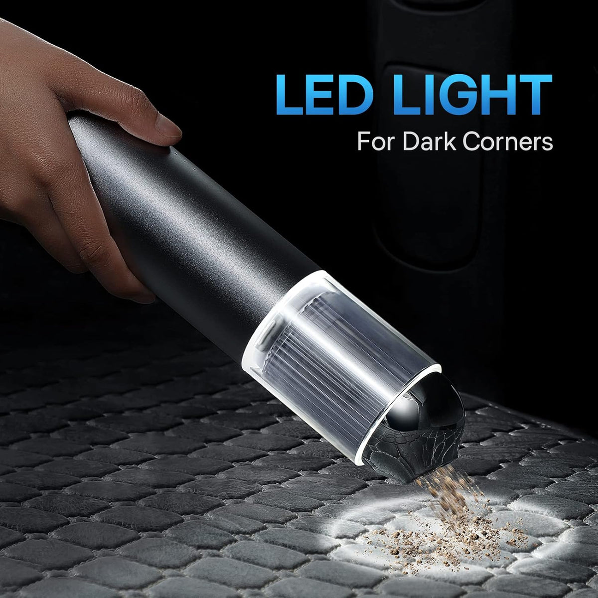 Handheld Cordless Rechargeable Vacuum with Adjustable Suction Power and LED Light E79646
