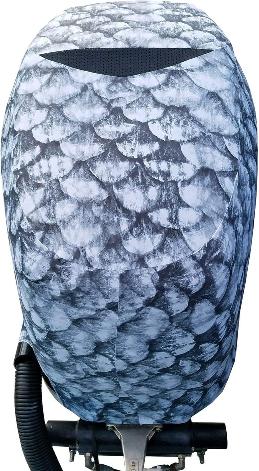 Grey Fish Scales Outboard Motor Cover for Yamaha V6 4.2 F225-300HP [2009-2021] (Side Vents) K303