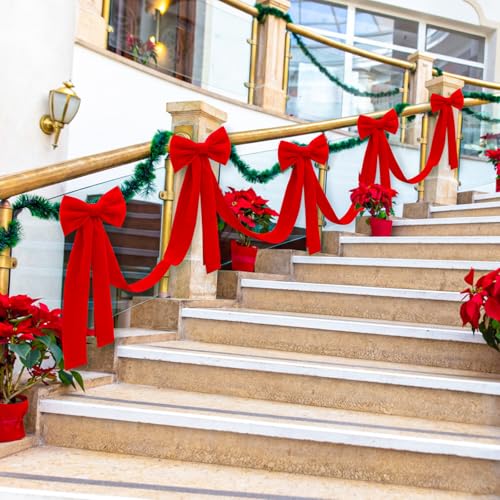 Velvet Bow Garland with 6 Pcs Large Bow F248743