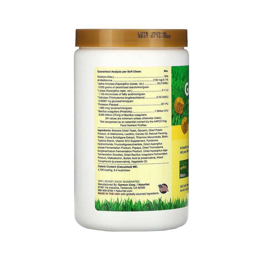 GrassSaver Plus Enzymes for Dogs 240 Soft Chews I290
