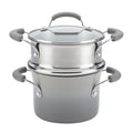 3 Qt Nonstick Porcelain Enamel Covered Multi Pot Set with Steamer I359883