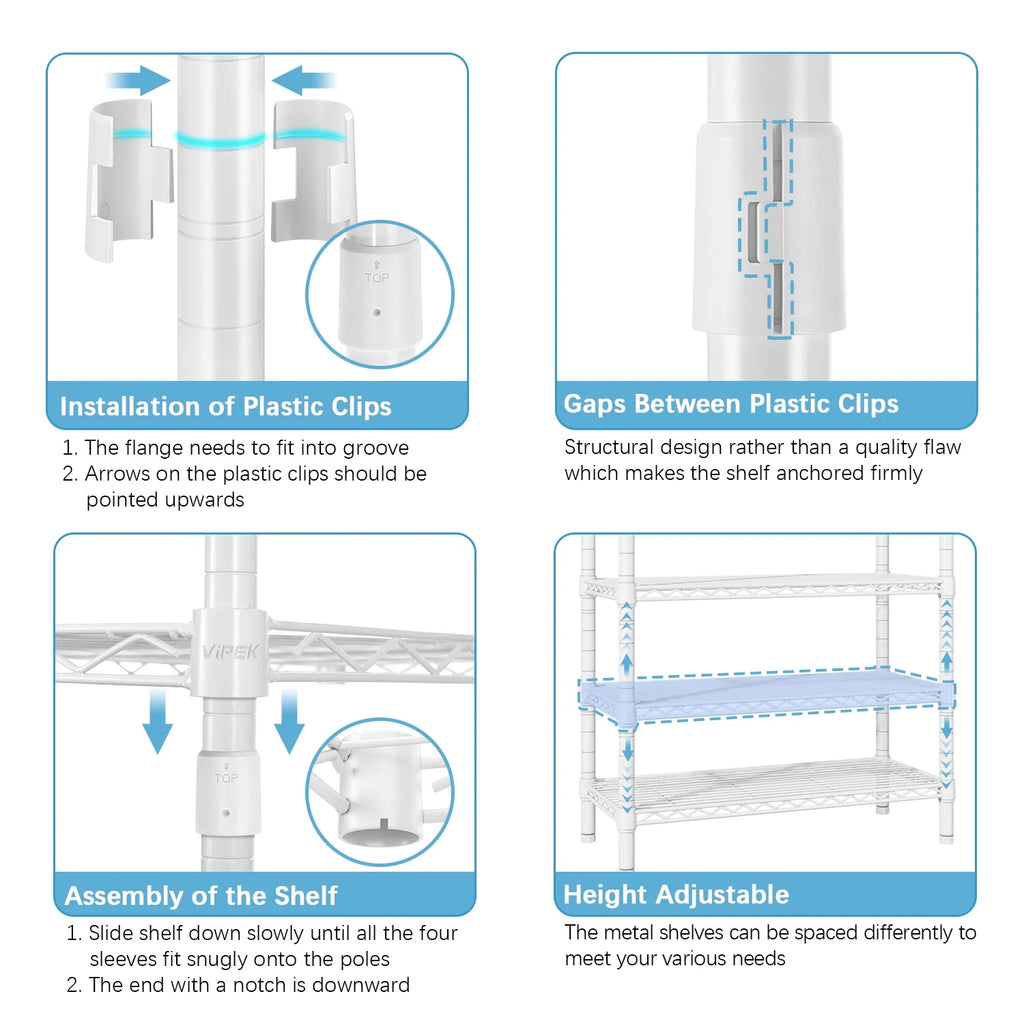 Heavy Duty 3 Tier Garment Rack with Adjustable Wire Shelving J3755