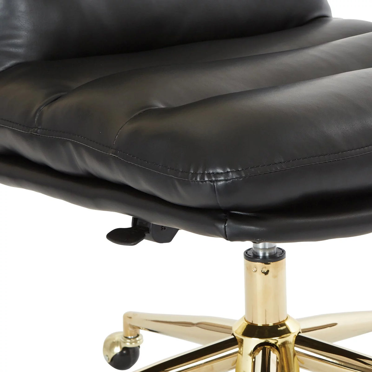 White Faux Leather Office Chair with Gold Base U745