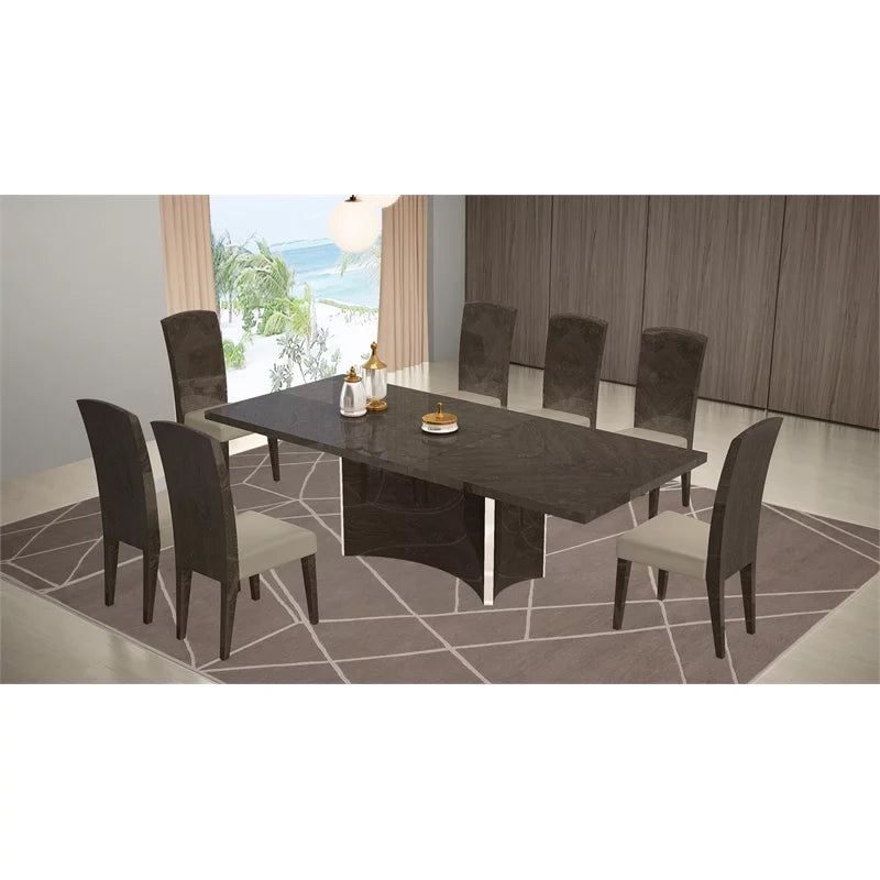 Gray Glossy Finish Dining Table G7350