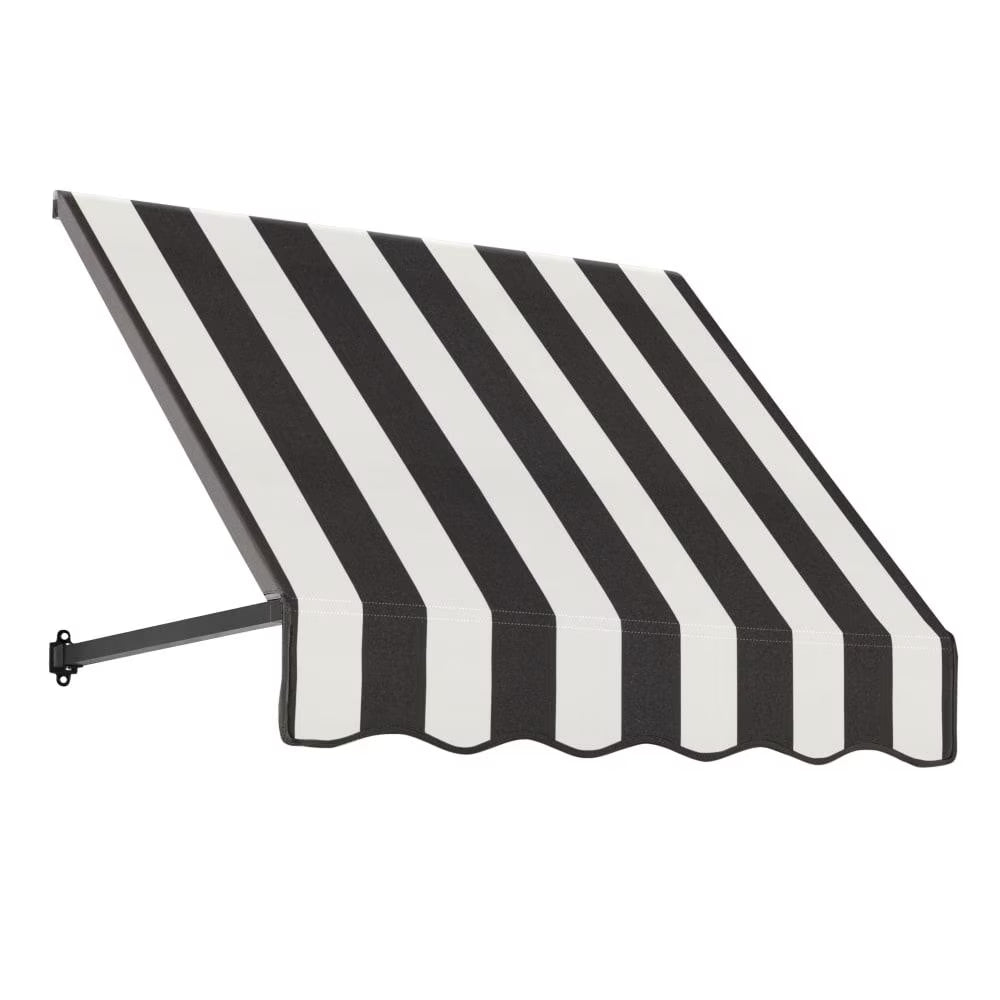 Black/White Stripe Acrylic Fixed Awning T236553