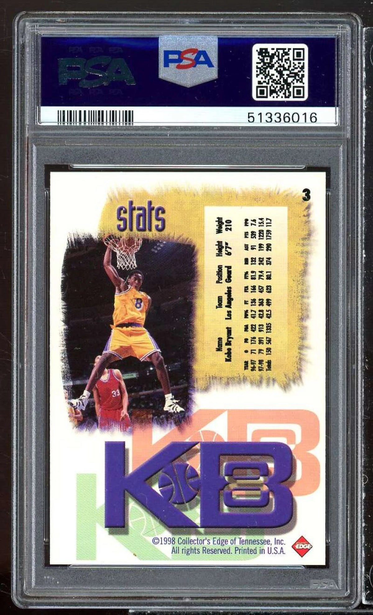 Kobe Bryant Card PSA 9 S5861