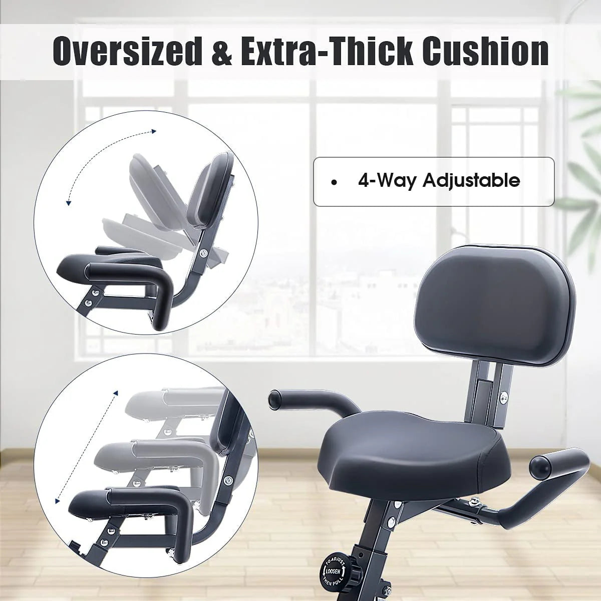 Folding 3-in-1 Recumbent Exercise Bike with Arm Resistance Bands X87597