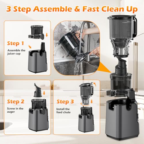 Cold Press Slow Masticating Juicer with 5.8" Feed Chute G625616
