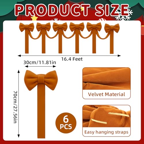 Velvet Bow Garland with 6 Pcs Large Bow F248743