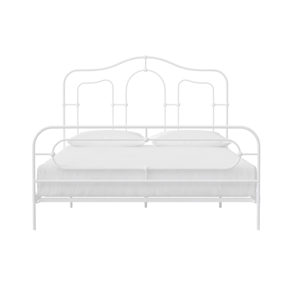 Off White Full Size Metal Bed with Headboard and Footboard R3570