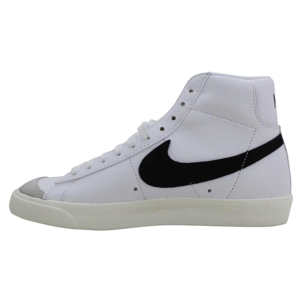 White Black Mid Top Sneakers K453