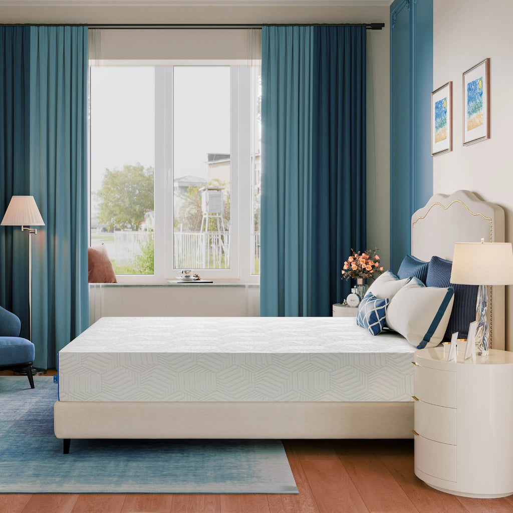 Blue 8 inch Cooling Gel Memory Foam Mattress U714