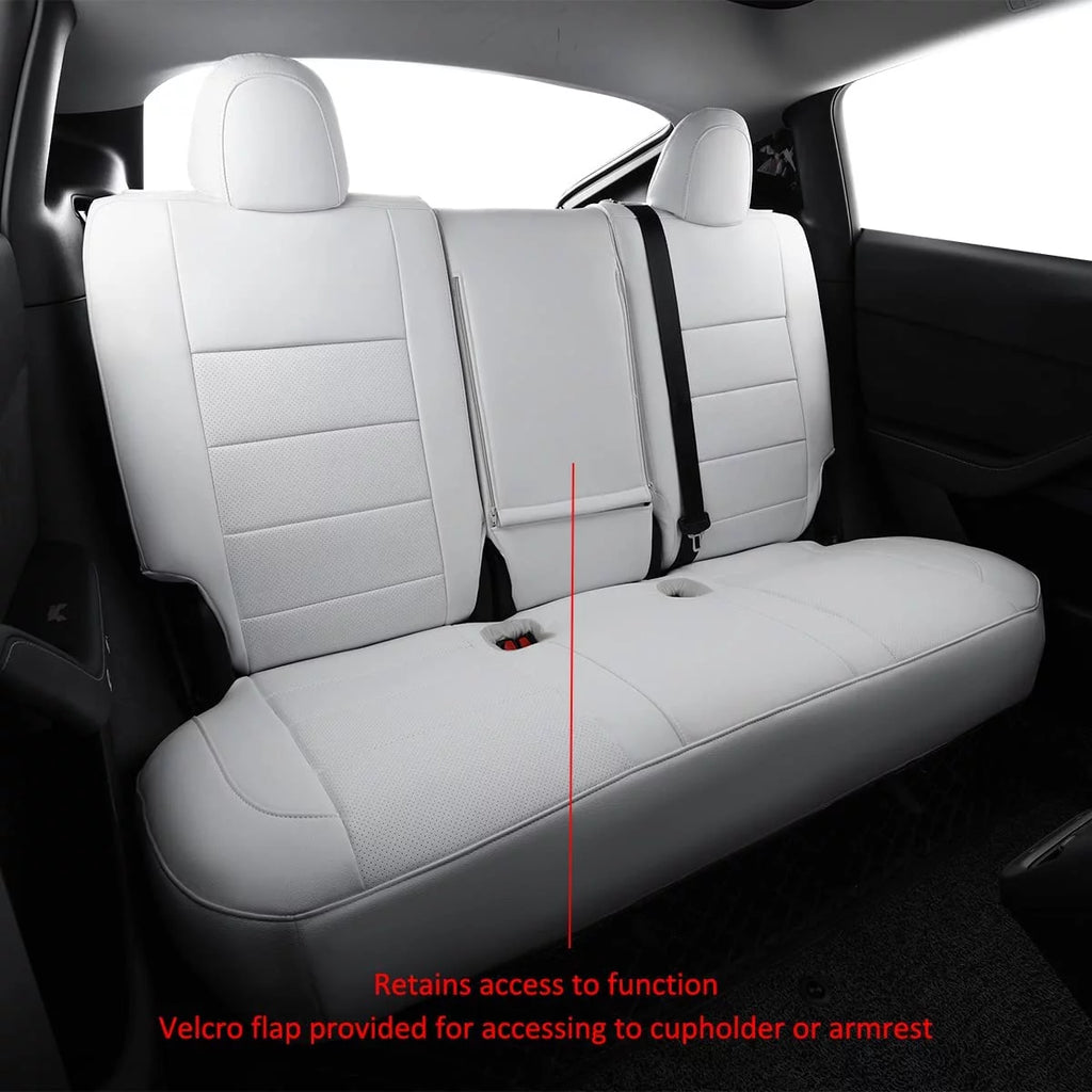 Custom Fit Car Seat Covers Full Set Leatherette White F785254