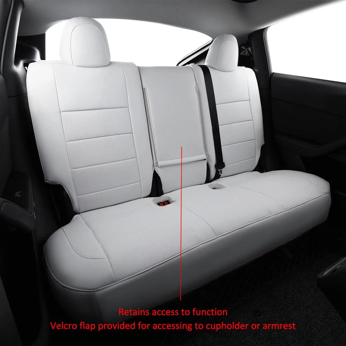 Custom Fit Car Seat Covers Full Set Leatherette White F785254