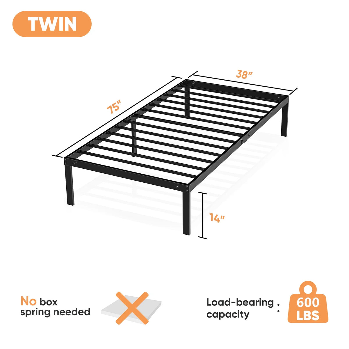 Queen Metal Platform Bed Frame H161038