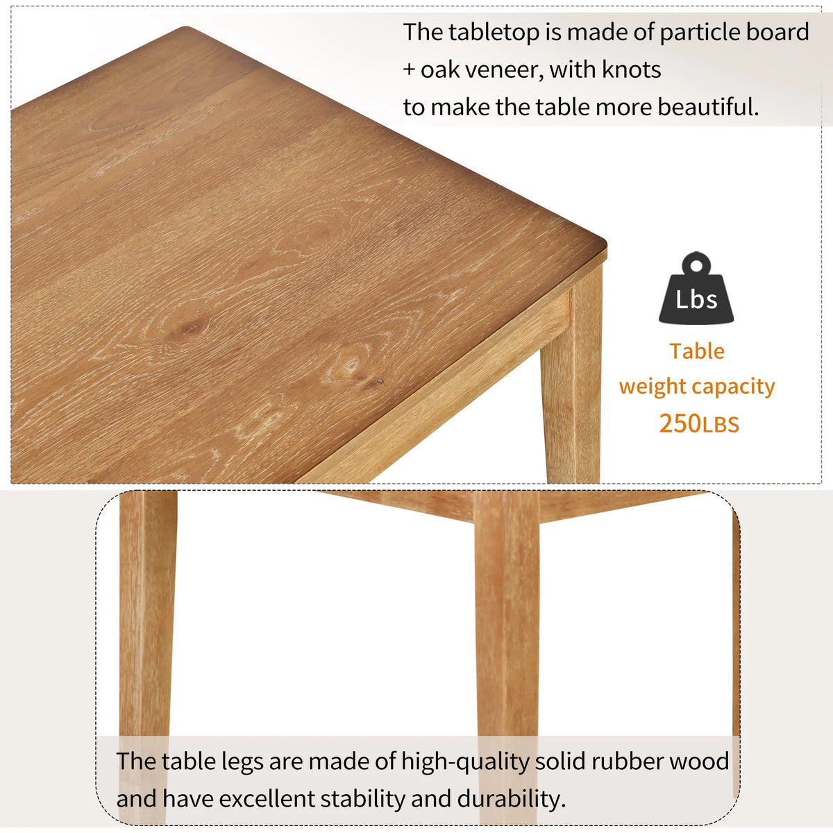 5pc Wooden Dining Set Table Chairs Bench Y3412