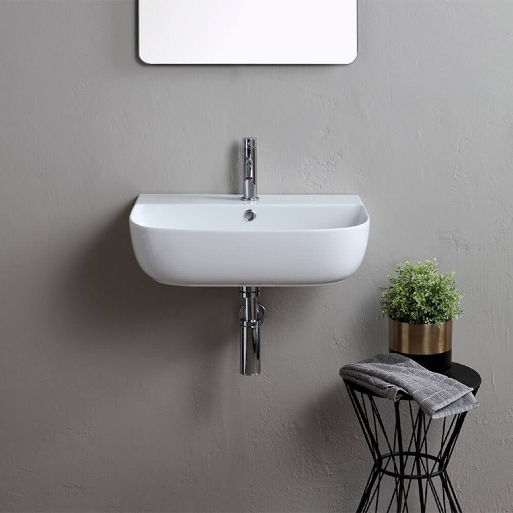 White Three Hole Bathroom Sink O40716