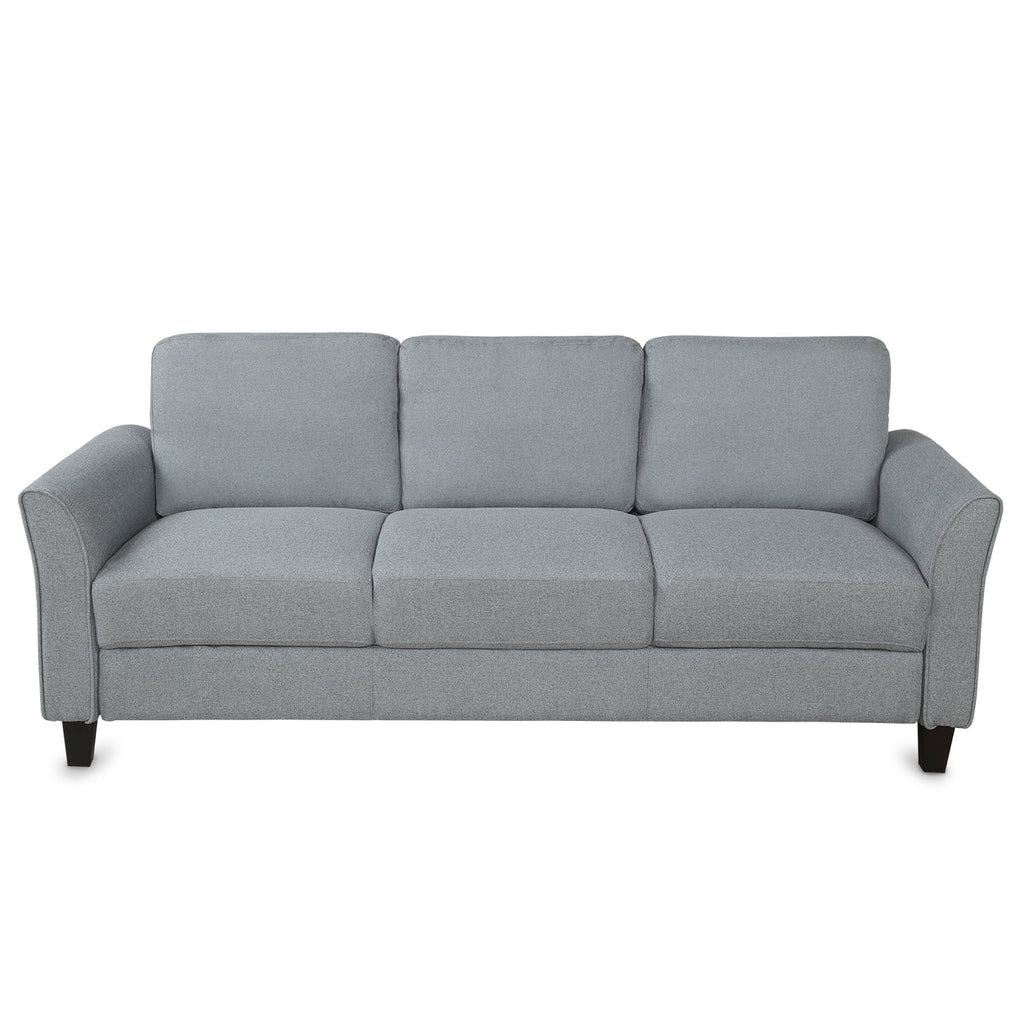 Gray Linen 3-Seat Sofa D420