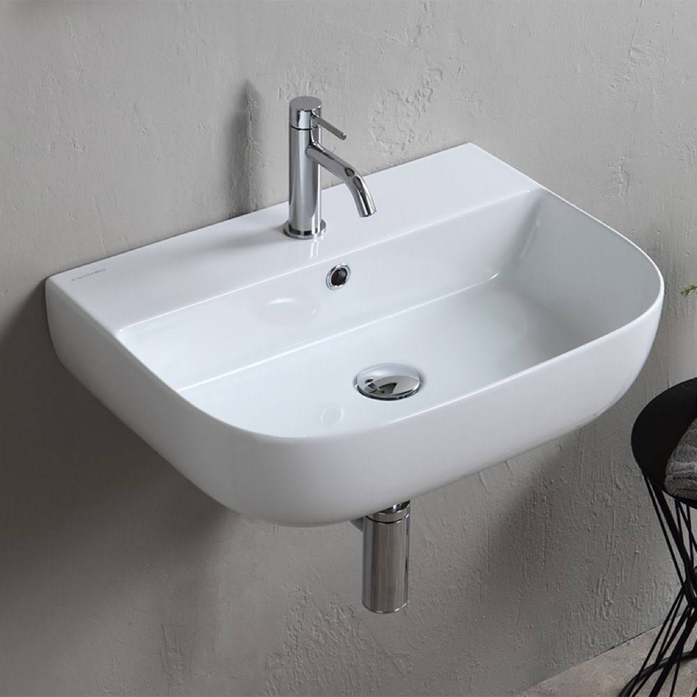 White Three Hole Bathroom Sink O40716