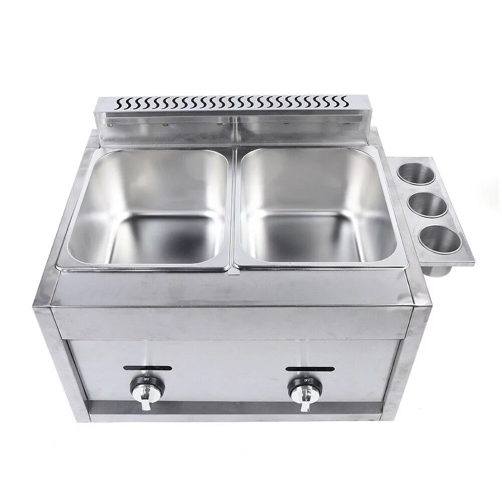 2 Burner Propane Gas Deep Fryer Stainless Steel L739