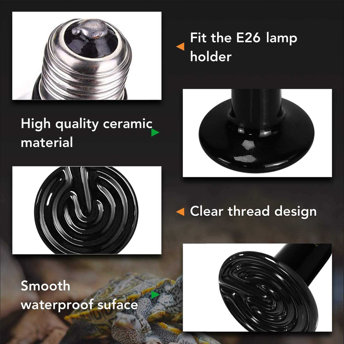 150W Ceramic Heat Emitter Reptile Heat Lamp Q1620