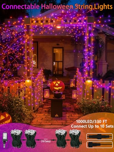 2 Pack 66FT 200 LED String Lights Warm White to Multicolor Waterproof with Timer V6024