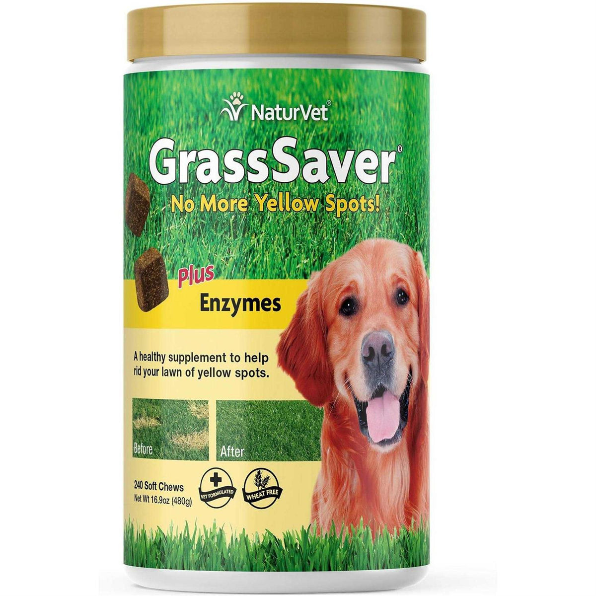 GrassSaver Plus Enzymes for Dogs 240 Soft Chews I290