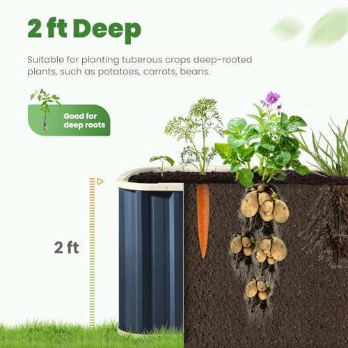 68" x 36" x 24" Galvanized Steel Raised Garden Bed E777723