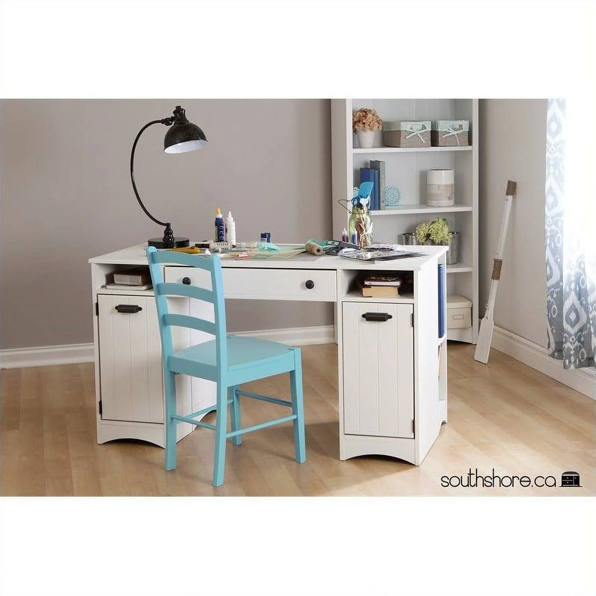Craft Table with Storage Pure White T6420