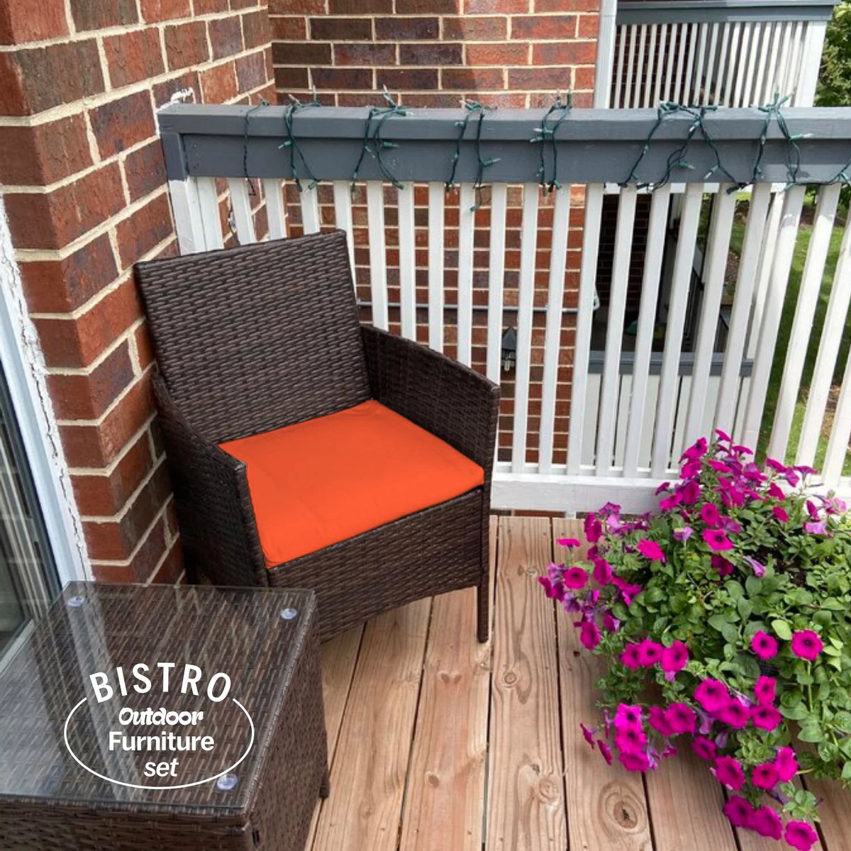 3 Piece Rattan Outdoor Furniture Set J983477