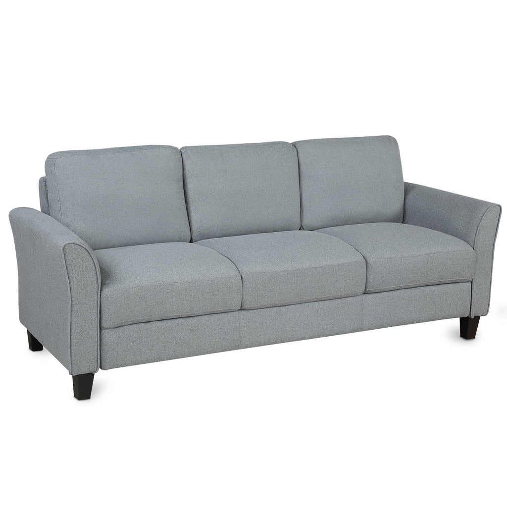 Gray Linen 3-Seat Sofa D420