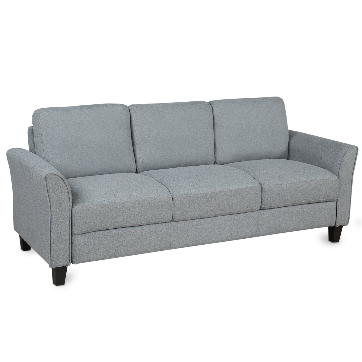 Gray Linen 3-Seat Sofa D420